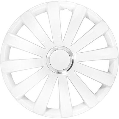 AUTO-STYLE Cubierta de rueda de 15 pulgadas blanca con cromo - Accesorios de coche AUTO-STYLE Cubierta de rueda de 15 pulgadas blanca con cromo - Accesorios de coche