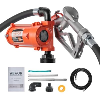 VEVOR Bomba de Transferencia de Combustible 12 V CC 15 GPM, con Boquilla Manual, Manguera de Descarga, Protección contra Sobrecalentamiento, Cable de Alimentación, para Gasolina, Diésel, Queroseno VEVOR Bomba de Transferencia de Combustible 12 V CC 15 GPM, con Boquilla Manual, Manguera de Descarga, Protección contra Sobrecalentamiento, Cable de Alimentación, para Gasolina, Diésel, Queroseno