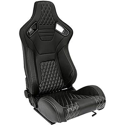 AutoStyle AK39 Asiento deportivo - Reclinación ajustable doble - Negro - Asiento deportivo AutoStyle AK39 Asiento deportivo - Reclinación ajustable doble - Negro - Asiento deportivo