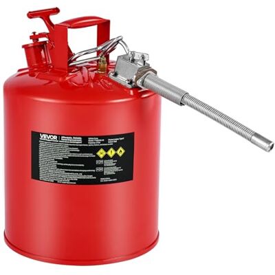 VEVOR Bidón de Seguridad, Contenedor de Seguridad Tipo II de 19 L con Supresor de Llamas, Tapa de Cierre Automático y Pico Metálico Flexible, para Materiales Inflamables, Volor Rojo, 297 x 430 mm VEVOR Bidón de Seguridad, Contenedor de Seguridad Tipo II de 19 L con Supresor de Llamas, Tapa de Cierre Automático y Pico Metálico Flexible, para Materiales Inflamables, Volor Rojo, 297 x 430 mm