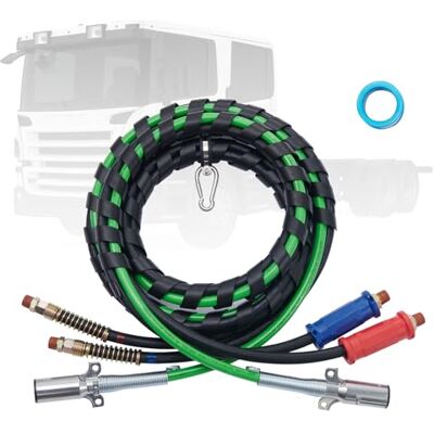 VEVOR Kit de Líneas de Aire para Semirremolque de 95 x 95 x 3660 mm, Mangueras de Aire 3 en 1 y Línea de Alimentación ABS para Semirremolque, Tractor, Cable Eléctrico con Enchufe de 7 Vías y Gancho VEVOR Kit de Líneas de Aire para Semirremolque de 95 x 95 x 3660 mm, Mangueras de Aire 3 en 1 y Línea de Alimentación ABS para Semirremolque, Tractor, Cable Eléctrico con Enchufe de 7 Vías y Gancho