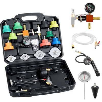 VEVOR Juego de Manómetros de Refrigerante, 4 Adaptadores, Ajuste Universal, Comprobador de Presión para Sistemas de Refrigeración de Automóviles, Bomba de Presión y Llenado de Aleación de Aluminio VEVOR Juego de Manómetros de Refrigerante, 4 Adaptadores, Ajuste Universal, Comprobador de Presión para Sistemas de Refrigeración de Automóviles, Bomba de Presión y Llenado de Aleación de Aluminio