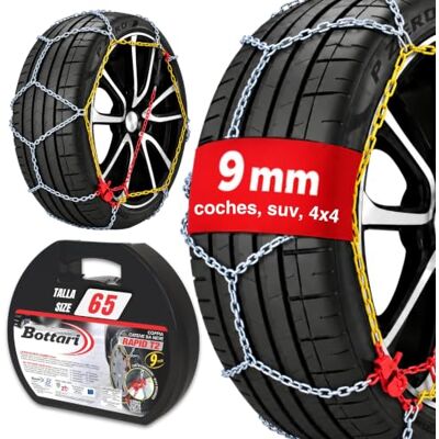Bottari Rapid T2 Cadenas de nieve - Fácil de montar, Seguridad comprobada, Compatible con ABS/ESP Bottari Rapid T2 Cadenas de nieve - Fácil de montar, Seguridad comprobada, Compatible con ABS/ESP