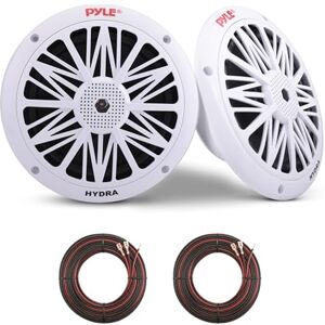 Pyle par de altavoces marinos de 6.5”, Sonido estereo, Exteriores, Resistentes al agua y a la intemperie, potencia de 200V Pyle par de altavoces marinos de 6.5”, Sonido estereo, Exteriores, Resistentes al agua y a la intemperie, potencia de 200V