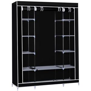 Herzberg HG8009BLK Armario de Almacenamiento Grande Multifuncional, Marco de Tubos de Acero, Cubierta de Tela no Tejida, Color Negro Herzberg HG8009BLK Armario de Almacenamiento Grande Multifuncional, Marco de Tubos de Acero, Cubierta de Tela no Tejida, Color Negro