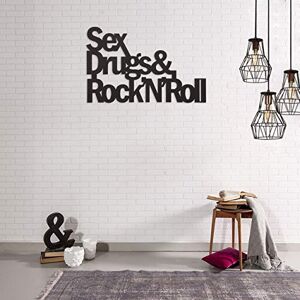 Homemania Decoración de Pared, Acero Laminado, Negro, 50 x 0,15 x 38 cm Homemania Decoración de Pared, Acero Laminado, Negro, 50 x 0,15 x 38 cm