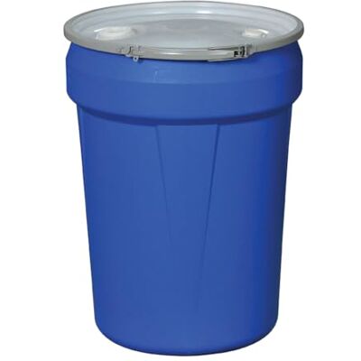 Eagle 1601 Mbbg tambor con banda de metal y tapa de plástico con tapas, 30 GAL, Azul Eagle 1601 Mbbg tambor con banda de metal y tapa de plástico con tapas, 30 GAL, Azul