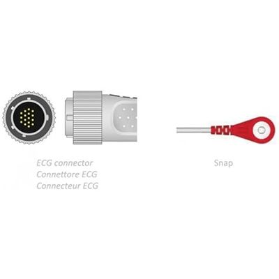 GIMA Lumed Cable Ecg Para Paciente 2,2 M Snap Compatible Con Cardioline GIMA Lumed Cable Ecg Para Paciente 2,2 M Snap Compatible Con Cardioline