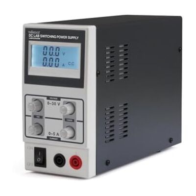 Velleman Suministro de Laboratorio, Corte, Ajustable, 0-30 VCC/0-5 A, limitación de Corriente, protección contra Cortocircuitos, Pantalla LCD, Gris Velleman Suministro de Laboratorio, Corte, Ajustable, 0-30 VCC/0-5 A, limitación de Corriente, protección contra Cortocircuitos, Pantalla LCD, Gris