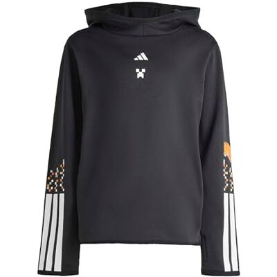 Adidas Unisex Bambini e Ragazzi Minecraft Training 3 Stripes Hoodie, Black/White, 4-5 Years Adidas Unisex Bambini e Ragazzi Minecraft Training 3 Stripes Hoodie, Black/White, 4-5 Years