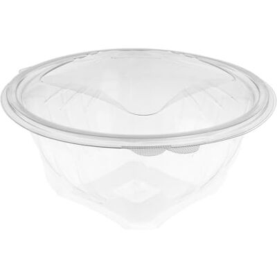 Garcia de Pou García de Pou 194.18 Ensaladeras con Tapa Bisagra, 15 L, Diámetro 18.2 x 12.1 cm, 100 unidades, Transparente Garcia de Pou García de Pou 194.18 Ensaladeras con Tapa Bisagra, 15 L, Diámetro 18.2 x 12.1 cm, 100 unidades, Transparente
