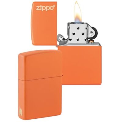 Zippo Encendedor a Prueba de Viento Diseño de Logo y Llama Naranja Mate Recargable Reutilizable Diseño a Prueba de Viento Caja de Regalo Hecho en EEUU Exclusivo de Amazon Zippo Encendedor a Prueba de Viento Diseño de Logo y Llama Naranja Mate Recargable Reutilizable Diseño a Prueba de Viento Caja de Regalo Hecho en EEUU Exclusivo de Amazon
