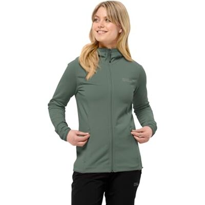 Jack Wolfskin Baiselberg Hooded FZ W Chaqueta de Forro Polar, Color Verde, Hedge Green, L Jack Wolfskin Baiselberg Hooded FZ W Chaqueta de Forro Polar, Color Verde, Hedge Green, L