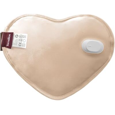 Terraillon WITH LOVE, Bolsa de agua caliente eléctrica, acabado terciopelo, carga rápida 8-12 min, hasta 6 horas de calor, Aliviar el dolor muscular-menstrual-articular, Rosa beige Terraillon WITH LOVE, Bolsa de agua caliente eléctrica, acabado terciopelo, carga rápida 8-12 min, hasta 6 horas de calor, Aliviar el dolor muscular-menstrual-articular, Rosa beige