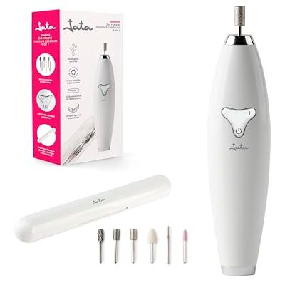 Jata JBSM1200 Set profesional de manicura y pedicura. Rotación doble sentido. Incluy eestuche con 6 accesorios. Control de velocidad progresivo. Se recarga por USB, Blanco Jata JBSM1200 Set profesional de manicura y pedicura. Rotación doble sentido. Incluy eestuche con 6 accesorios. Control de velocidad progresivo. Se recarga por USB, Blanco