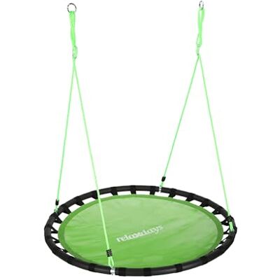 Relaxdays Columpio Jardín Ajustable para Niños y Adultos, hasta 100 kg, Ø 120 cm, 160x120x120 cm Relaxdays Columpio Jardín Ajustable para Niños y Adultos, hasta 100 kg, Ø 120 cm, 160x120x120 cm