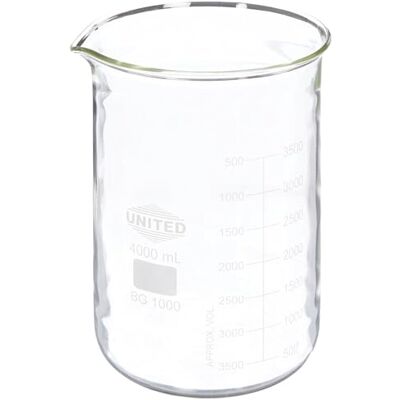 United Unidos científica suministros BG1000 – 4000 Cristal de borosilicato bajo forma vaso, 4000 ml capacidad United Unidos científica suministros BG1000 – 4000 Cristal de borosilicato bajo forma vaso, 4000 ml capacidad