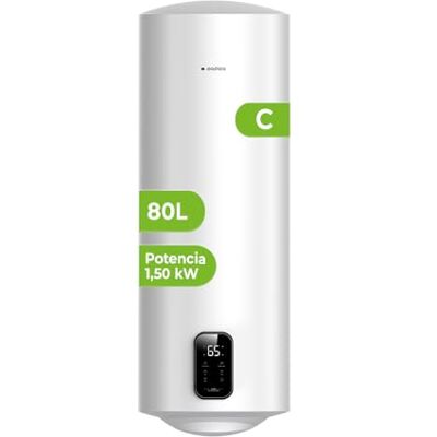 Aspes Termo Eléctrico 80 Litros, . 1500W, Kit de Montaje Incluido, Resistencia de Acero Esmaltado, Termostato Digital, Temperatura Máx 93 º, Blanco, Eficiencia Energética B Aspes Termo Eléctrico 80 Litros, . 1500W, Kit de Montaje Incluido, Resistencia de Acero Esmaltado, Termostato Digital, Temperatura Máx 93 º, Blanco, Eficiencia Energética B