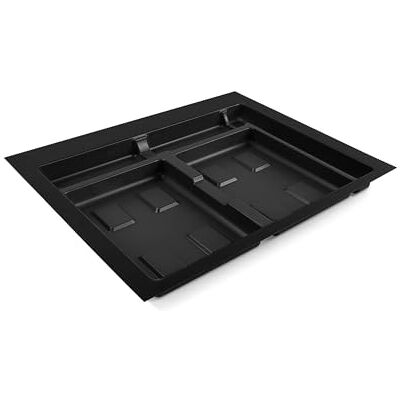 EMUCA Base Recycle para contenedores de cajón cocina, 2 huecos, Base módulo 600mm (536x482mm), Plástico negro EMUCA Base Recycle para contenedores de cajón cocina, 2 huecos, Base módulo 600mm (536x482mm), Plástico negro