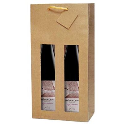 Garcia de Pou García de Pou Bolsas Porta Botellas con Ventana, Natural Kraft, 350 G/M2, 18 + 8.8 x 38 cm, Garcia de Pou García de Pou Bolsas Porta Botellas con Ventana, Natural Kraft, 350 G/M2, 18 + 8.8 x 38 cm,
