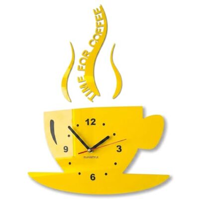 FLEXISTYLE Amarillo Citronado Reloj de Pared 3D Romano - Reloj de Pared FLEXISTYLE Amarillo Citronado Reloj de Pared 3D Romano - Reloj de Pared
