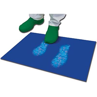 GIMA Esterilla de descontaminación antibacteriana, 60x90 cm, 30 capas, paquete de 5, azul, GIMA Esterilla de descontaminación antibacteriana, 60x90 cm, 30 capas, paquete de 5, azul,