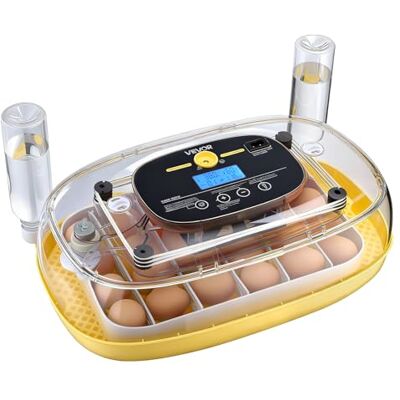 VEVOR Incubadora de 24 Huevos de Gallina, Volteadora Automática con Luz LED, Control de Temperatura, Muestra de Humedad, Ventana Transparente con Vista 360°, Recarga Automática de Agua, 435x260x215 mm VEVOR Incubadora de 24 Huevos de Gallina, Volteadora Automática con Luz LED, Control de Temperatura, Muestra de Humedad, Ventana Transparente con Vista 360°, Recarga Automática de Agua, 435x260x215 mm