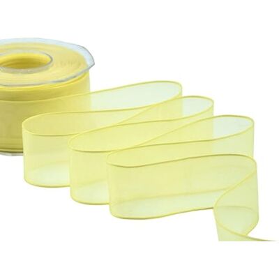 Furlanis Cinta Velo con Bordes, Decoración de Regalo Cajas Flores Boda Navidad, Tela Italiana Amarillo, 40 mm x 50 m Furlanis Cinta Velo con Bordes, Decoración de Regalo Cajas Flores Boda Navidad, Tela Italiana Amarillo, 40 mm x 50 m