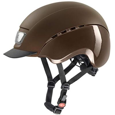 Uvex elexxion pro, casco de equitación robusto unisex, ajuste de talla individualizado, ventilación óptima, brown matt-brown shiny, 59 cm Uvex elexxion pro, casco de equitación robusto unisex, ajuste de talla individualizado, ventilación óptima, brown matt-brown shiny, 59 cm