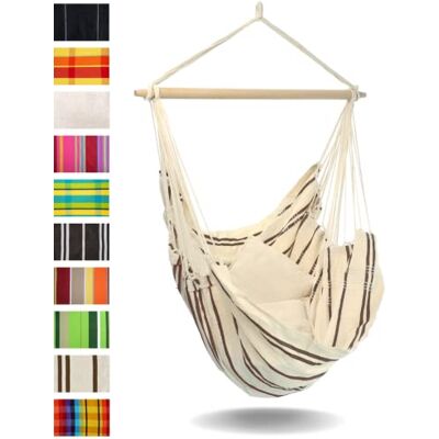 AMAZONAS Sillón Colgante XL Brasil Sillón sin Estructura con Amplio Asiento, Hecho a Mano en Brasil Soporta hasta 150 kg; Superficie: 1,6 m x 1,3 m; Barra: 1,1 m Color: Cappuccino AMAZONAS Sillón Colgante XL Brasil Sillón sin Estructura con Amplio Asiento, Hecho a Mano en Brasil Soporta hasta 150 kg; Superficie: 1,6 m x 1,3 m; Barra: 1,1 m Color: Cappuccino
