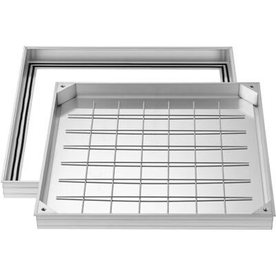 VEVOR Tapa de Alcantarilla Empotrada con Marco de Aleación de Aluminio, Tapa de Cisterna Cuadrada 60 x 60 cm, Cubierta de Inspección de Canal de Drenaje Integrada para Pavimentos, Jardines, Patios VEVOR Tapa de Alcantarilla Empotrada con Marco de Aleación de Aluminio, Tapa de Cisterna Cuadrada 60 x 60 cm, Cubierta de Inspección de Canal de Drenaje Integrada para Pavimentos, Jardines, Patios