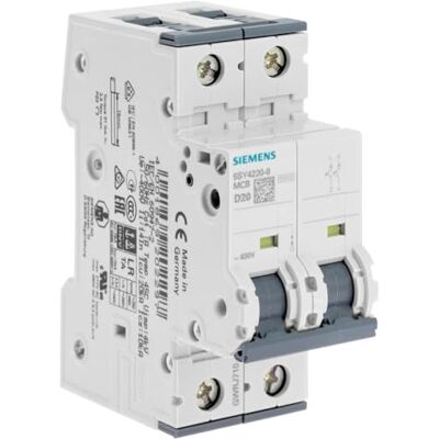 SIEMENS Interruptor bipolar 20A curva D - Interruptor de circuito SIEMENS Interruptor bipolar 20A curva D - Interruptor de circuito