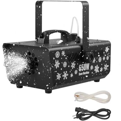 VEVOR Máquina de Nieve, Máquina Portátil de Copos de Nieve Colgante de 650 W con Asa Portátil para DJ, Fiestas Navideñas, Efectos de Escenario, Decoración de Bodas, para Exteriores e Interiores VEVOR Máquina de Nieve, Máquina Portátil de Copos de Nieve Colgante de 650 W con Asa Portátil para DJ, Fiestas Navideñas, Efectos de Escenario, Decoración de Bodas, para Exteriores e Interiores