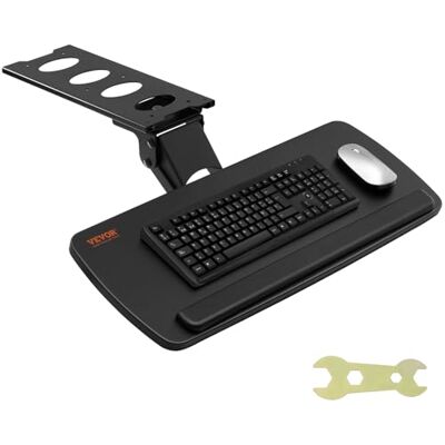 VEVOR Soporte para Teclado Bandeja Deslizante para Teclado y Ratón de 63,5x25 cm Debajo del Escritorio Carga Máxima de 5 kg Fijación Fácil y Ángulo Ajustable para PC en Oficina Casa VEVOR Soporte para Teclado Bandeja Deslizante para Teclado y Ratón de 63,5x25 cm Debajo del Escritorio Carga Máxima de 5 kg Fijación Fácil y Ángulo Ajustable para PC en Oficina Casa
