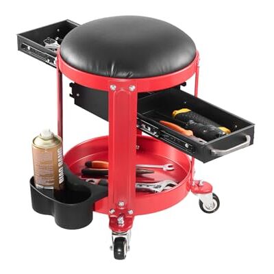 Vevor Modelo - Taburete de mecánico con ruedas - Asiento de garaje - Capacidad 300 lbs Vevor Modelo - Taburete de mecánico con ruedas - Asiento de garaje - Capacidad 300 lbs