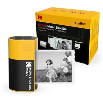 Kodak Memo Shot ERA MS100 Bundle Imprimante Photo Autocollante + 9 Cartouches Impression 2.7x1.8, Bluetooth, Compatible iOS/Android, Impression en 25s, Appli Memo Incluse Jaune Kodak Memo Shot ERA MS100 Bundle Imprimante Photo Autocollante + 9 Cartouches Impression 2.7x1.8, Bluetooth, Compatible iOS/Android, Impression en 25s, Appli Memo Incluse Jaune