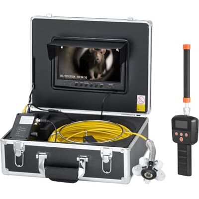 VEVOR Cámara de Alcantarillado con Localizador 512 Hz, 30 m, Cámara de Inspección de Drenaje con Nivelación Automática, Zoom 36X, 12 LED, Tarjeta 32 GB, para Tuberías de Conductos, 320 x 390 x 155 mm VEVOR Cámara de Alcantarillado con Localizador 512 Hz, 30 m, Cámara de Inspección de Drenaje con Nivelación Automática, Zoom 36X, 12 LED, Tarjeta 32 GB, para Tuberías de Conductos, 320 x 390 x 155 mm