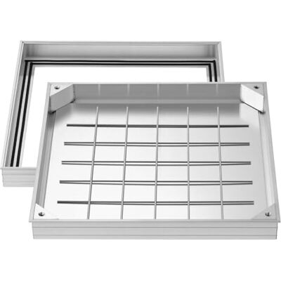 VEVOR Tapa de Alcantarilla Empotrada con Marco de Aleación de Aluminio, Tapa de Cisterna Cuadrada 50 x 50 cm, Cubierta de Inspección de Canal de Drenaje Integrada para Pavimentos, Jardines, Patios VEVOR Tapa de Alcantarilla Empotrada con Marco de Aleación de Aluminio, Tapa de Cisterna Cuadrada 50 x 50 cm, Cubierta de Inspección de Canal de Drenaje Integrada para Pavimentos, Jardines, Patios