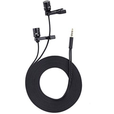 Bewinner Micrófono de Capacitancia,Capacitor Dual-Head Lapel Tie Clip 3.5MM Micrófono para Teléfono Inteligente,Respuesta Sensible Utiliza Tecnología de Recolección de Sonido Activa Bewinner Micrófono de Capacitancia,Capacitor Dual-Head Lapel Tie Clip 3.5MM Micrófono para Teléfono Inteligente,Respuesta Sensible Utiliza Tecnología de Recolección de Sonido Activa