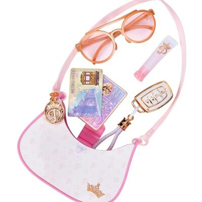 Style Collection Trendsetter Shoulder Purse, Official Disney by Jakks Pacific, Includes Fun Car Keys, Lip Balm, Glasses and Fake Cards Accessories for Imaginative Play Style Collection Trendsetter Shoulder Purse, Official Disney by Jakks Pacific, Includes Fun Car Keys, Lip Balm, Glasses and Fake Cards Accessories for Imaginative Play