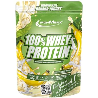 IronMaxx 100% Whey Protein - Yogur de plátano - 500 g - Polvo de proteína IronMaxx 100% Whey Protein - Yogur de plátano - 500 g - Polvo de proteína