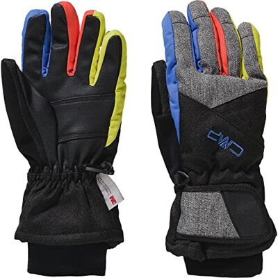 CMP Guantes de esquí de sarga para niños, Limonada-real-negra, 4.5 CMP Guantes de esquí de sarga para niños, Limonada-real-negra, 4.5