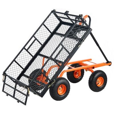 VEVOR Carro Volquete de Metal para Jardín con Marco de Acero Fácil de Montar, 2 en 1 Carro Volquete con Mango Convertible con Neumáticos de 255 mm, 181 kg de Gran Capacidad para Jardín, Patio VEVOR Carro Volquete de Metal para Jardín con Marco de Acero Fácil de Montar, 2 en 1 Carro Volquete con Mango Convertible con Neumáticos de 255 mm, 181 kg de Gran Capacidad para Jardín, Patio
