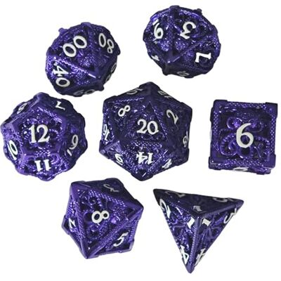 Rio -Set de 7 Dados de Metal Hueco – Cthulhu – Violeta Rio -Set de 7 Dados de Metal Hueco – Cthulhu – Violeta