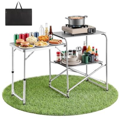 VEVOR Cocina de Camping Plegable 117 x 45 x 80 cm, Mueble de Cocina para Acampar con Mesa Auxiliar y Bolsa de Transporte, Mesa de Camping para Picnic, Barbacoa, Fiesta, Viajes en Autocaravana VEVOR Cocina de Camping Plegable 117 x 45 x 80 cm, Mueble de Cocina para Acampar con Mesa Auxiliar y Bolsa de Transporte, Mesa de Camping para Picnic, Barbacoa, Fiesta, Viajes en Autocaravana
