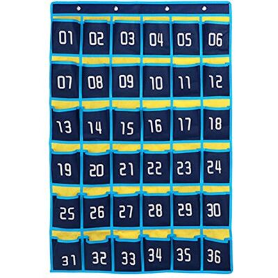 Loghot qqw Tabla de bolsillo numerada para guardar teléfonos celulares, organizador para colgar en la pared, puerta, color azul (36 bolsillos con digital) Loghot qqw Tabla de bolsillo numerada para guardar teléfonos celulares, organizador para colgar en la pared, puerta, color azul (36 bolsillos con digital)