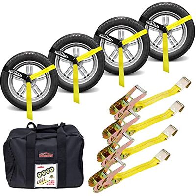 Autofonder Adjustable Vehicle Tie Down Kit with Flat Hook Heavy Duty-Break Strength 10,000 lbs-Working Load 3333 lbs-2" x 10' Lasso Ratchet Straps for Car, Truck, UTV(Classic Yellow) Autofonder Adjustable Vehicle Tie Down Kit with Flat Hook Heavy Duty-Break Strength 10,000 lbs-Working Load 3333 lbs-2" x 10' Lasso Ratchet Straps for Car, Truck, UTV(Classic Yellow)
