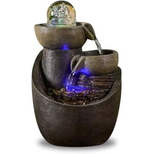 Zen'Light Fuente de Interior (Malla Cascada), Efecto Piedra Natural con luz LED Colorida, decoración Interior Zen, Elegante y Relajante, Fuente de Mesa, Altura 28 cm Zen'Light Fuente de Interior (Malla Cascada), Efecto Piedra Natural con luz LED Colorida, decoración Interior Zen, Elegante y Relajante, Fuente de Mesa, Altura 28 cm