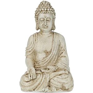 Relaxdays Buda Sentado, Resistente Intemperie, Decoración Zen, Figura Decorativa, 17,5 x 10,5 x 7,5 cm, Blanco Crema Relaxdays Buda Sentado, Resistente Intemperie, Decoración Zen, Figura Decorativa, 17,5 x 10,5 x 7,5 cm, Blanco Crema