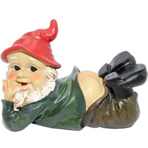 Dekohelden24 Gnomo Tumbado, Gorro Rojo en Punta de poliéster, Bonito Adorno para jardín, terraza o balcón, tamaño L/B/H Aprox. 11 x 24 x 17 cm, Resina sintética, carbón, 24 cm Dekohelden24 Gnomo Tumbado, Gorro Rojo en Punta de poliéster, Bonito Adorno para jardín, terraza o balcón, tamaño L/B/H Aprox. 11 x 24 x 17 cm, Resina sintética, carbón, 24 cm